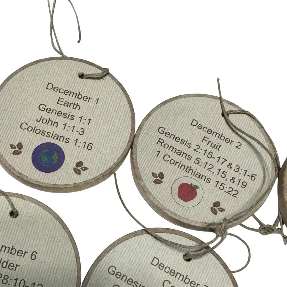 Jesse Tree Ornaments 25 solid hardwood discs (.25in thick) Christmas Tree